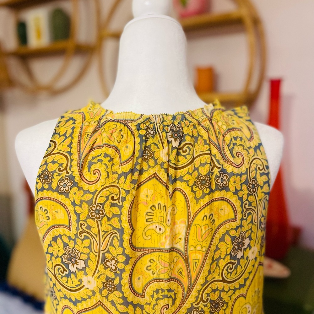 ๐๐LOFT Yellow Paisley Mini Sundress. FINAL PRICE - Picture 5 of 6